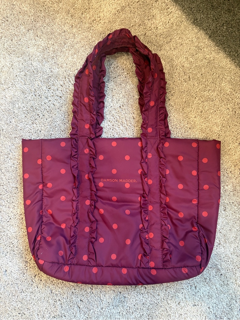 Damson Madder Polka Dot Frilled Tote - Picture 2 of 3